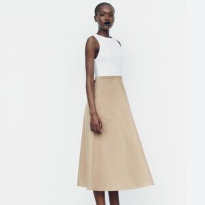 Zara NWT matching pocket midi dress